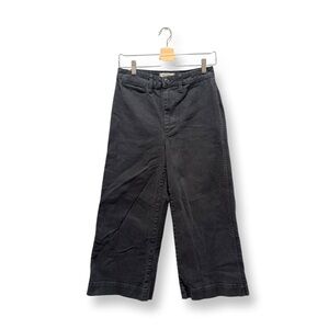Madewell Washed Black High-Rise Wide-Leg Crop Jeans – Size 27